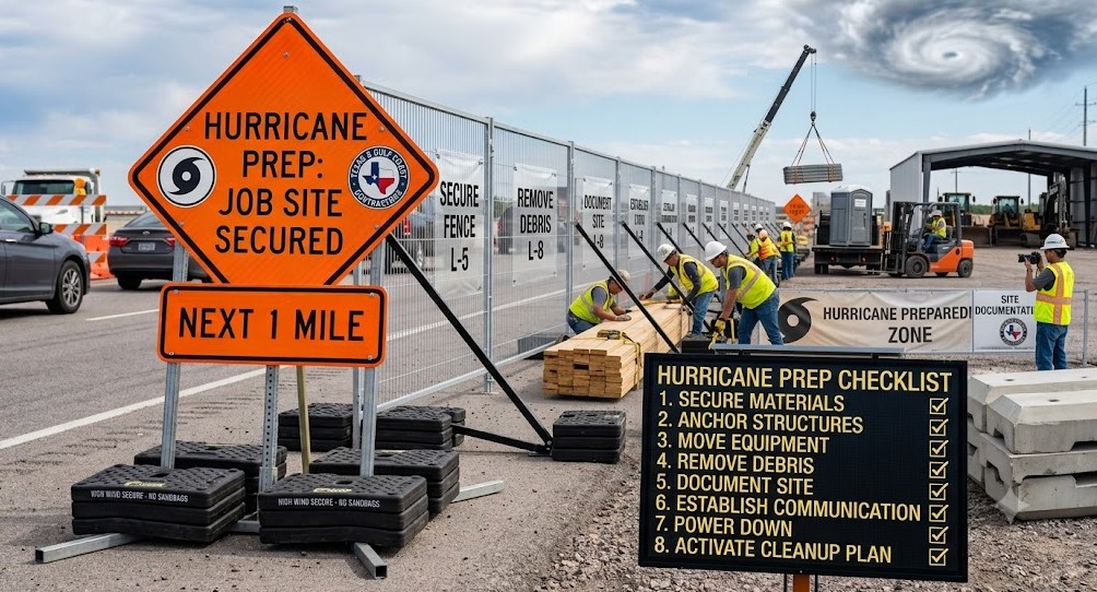 Hurricane season jobsite prep checklist for Texas and Gulf Coast contractors
