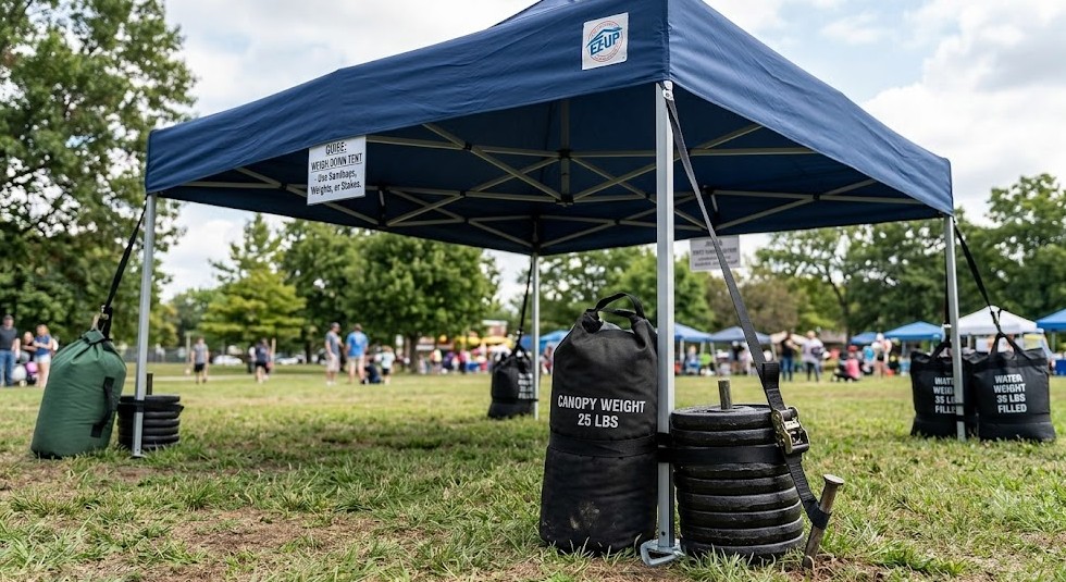How to Weigh Down an EZ-Up Tent