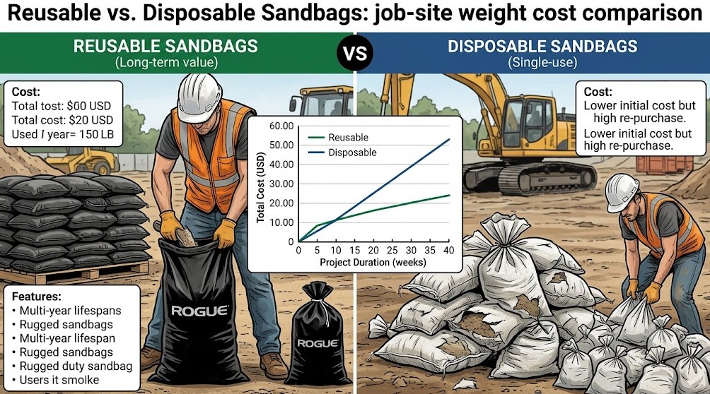Reusable vs. Disposable Sandbags: job-site weight cost comparison